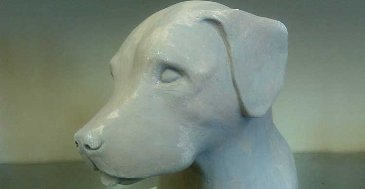 Ceramic Dog Sculpture