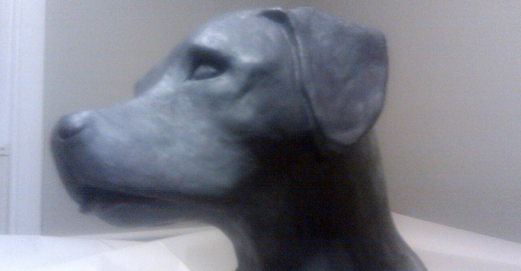 Ceramic Dog Sculpture