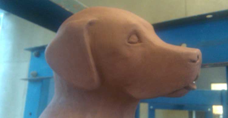 Ceramic Dog Sculpture