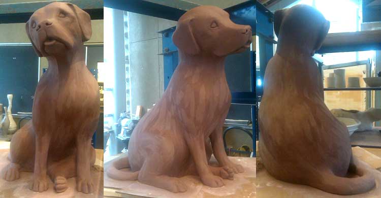 Ceramic Dog Sculpture