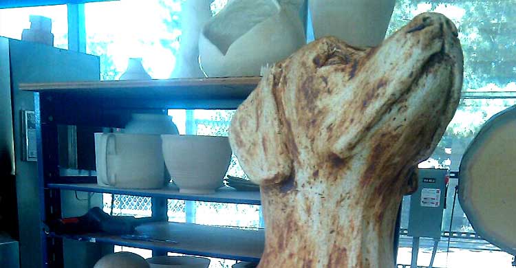 Ceramic Dog Sculpture