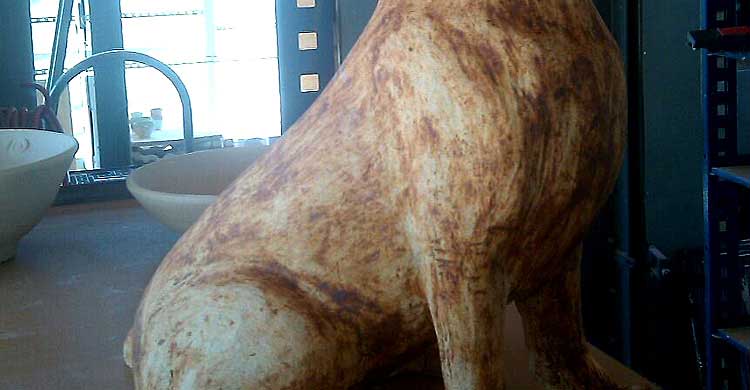 Ceramic Dog Sculpture