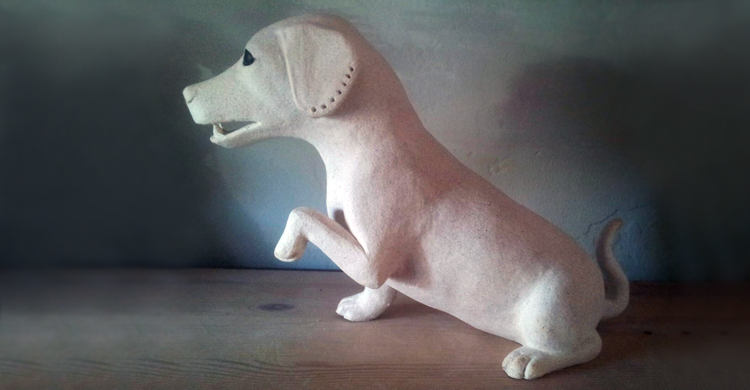 Ceramic Dog Sculpture