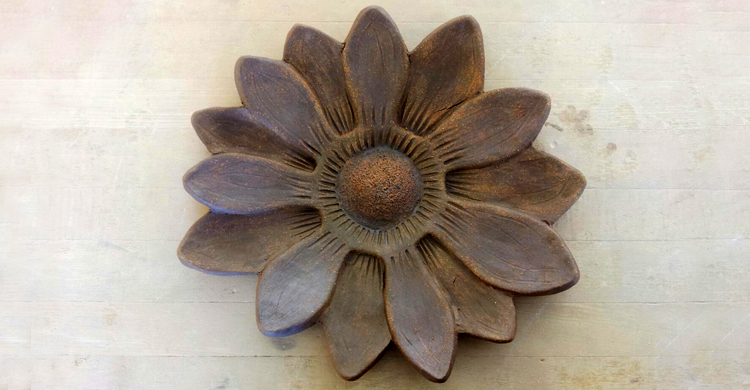 Ceramic Sculpture Bird Bath Blanket Flower