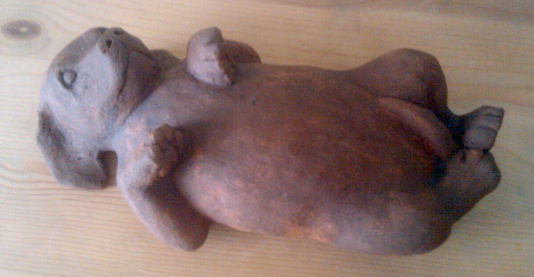 Ceramic Puppy Sculpture