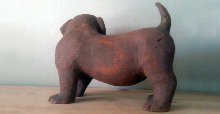 Ceramic Puppy Sculpture