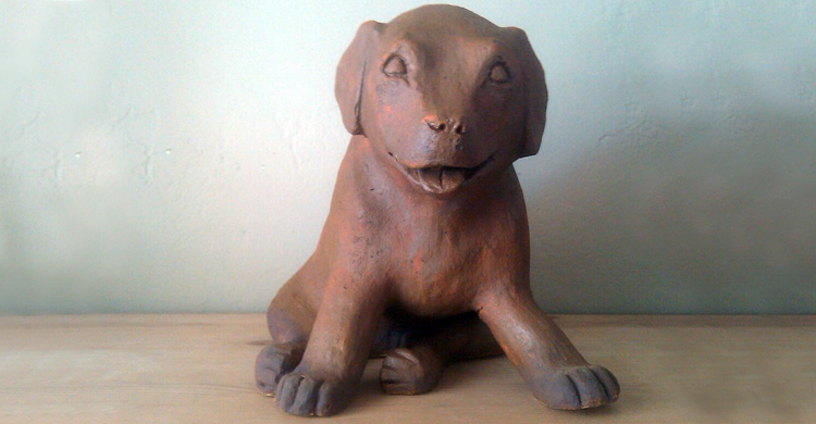 Ceramic Puppy Sculpture