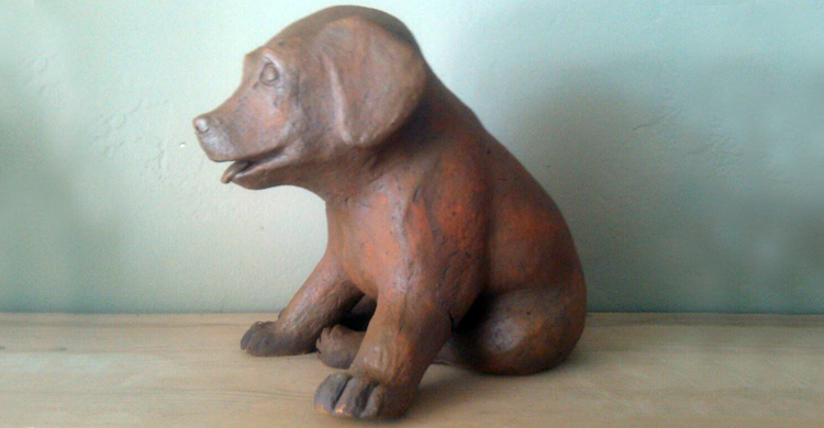 Ceramic Puppy Sculpture