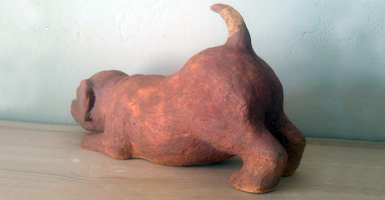 Ceramic Puppy Sculpture