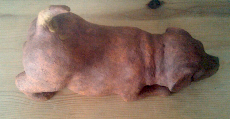 Ceramic Puppy Sculpture